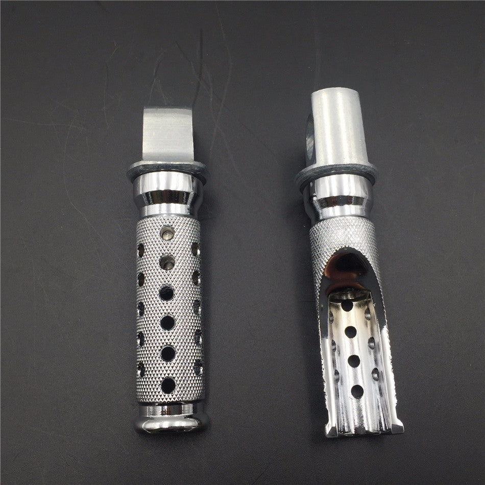 A HTT Motorcycle Silver Polished Front Foot Pegs For Kawasaki EX250 ZX60