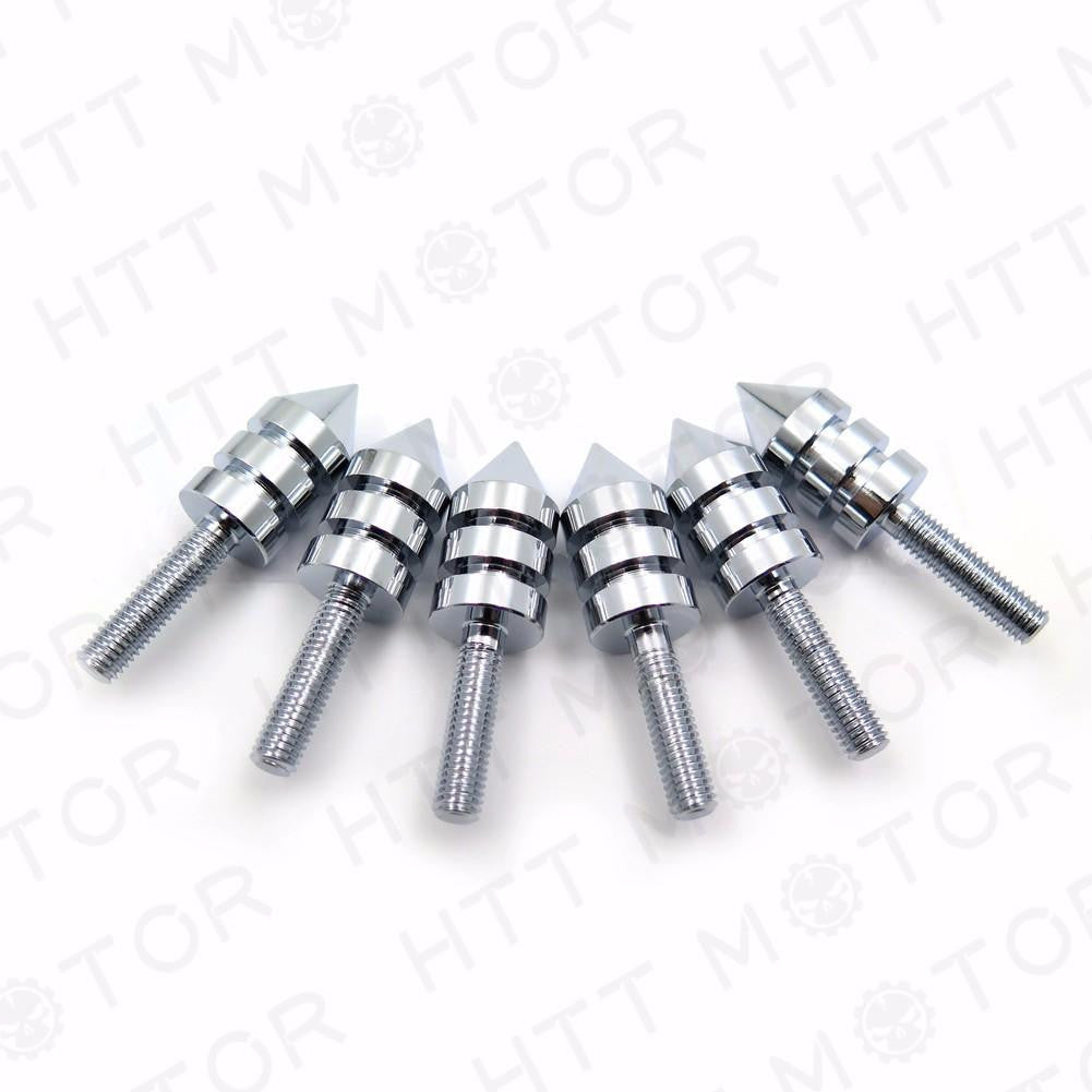 CHROME SPIKE WINDSCREEN BOLTS SCREWS For Kawasaki ZX-10R ZX-6R ZX