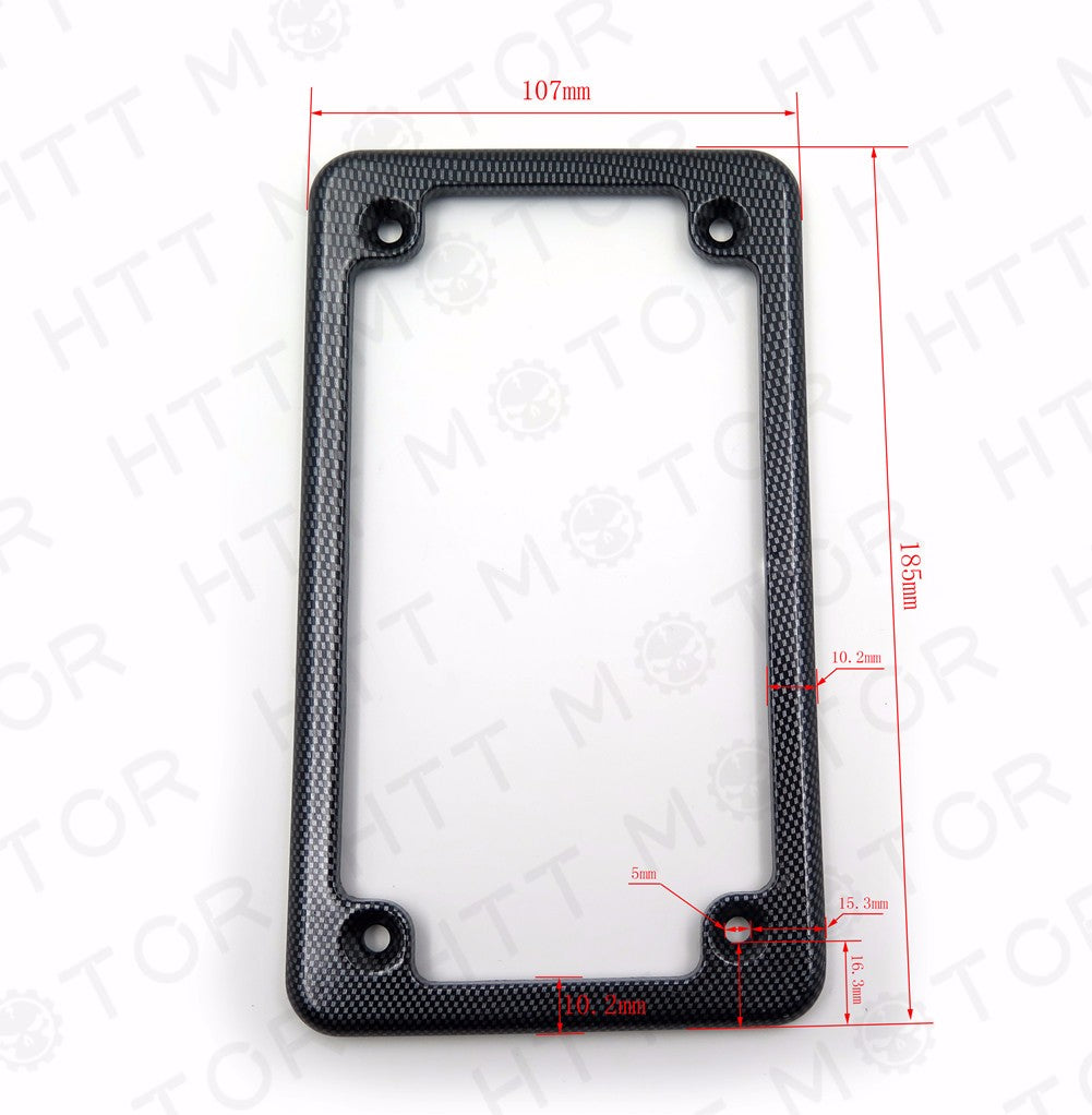 Motorcycle License Plate Frame - Carbon Fiber, image size:1001x1022