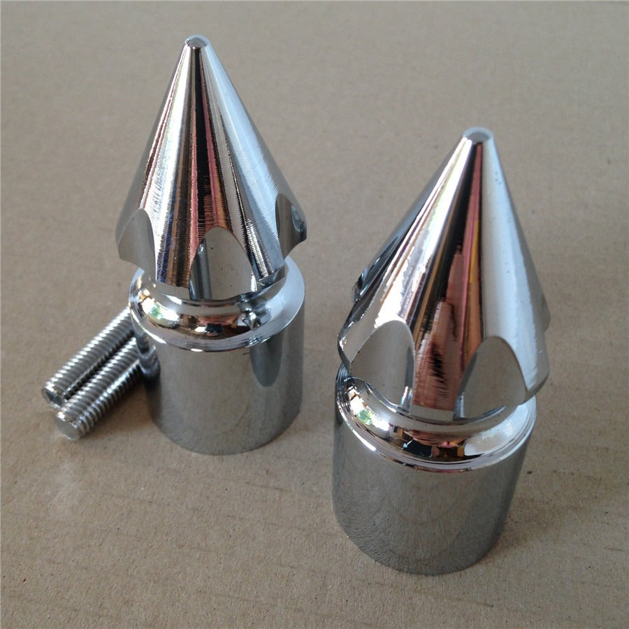 Ultimate Chrome Spike Bar Ends For Kawasaki Ninja 250 500 600 Zx7