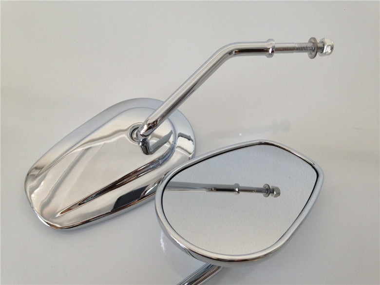 New Chrome Rearview Mirrors For Harley Davidson FLSTC FXDB DYNA
