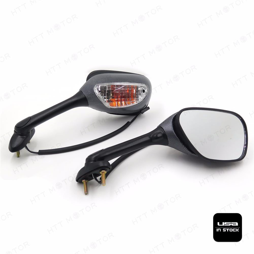 Carbon Integrated Turn Signal Mirrors For Suzuki GSXR 600 750 1000