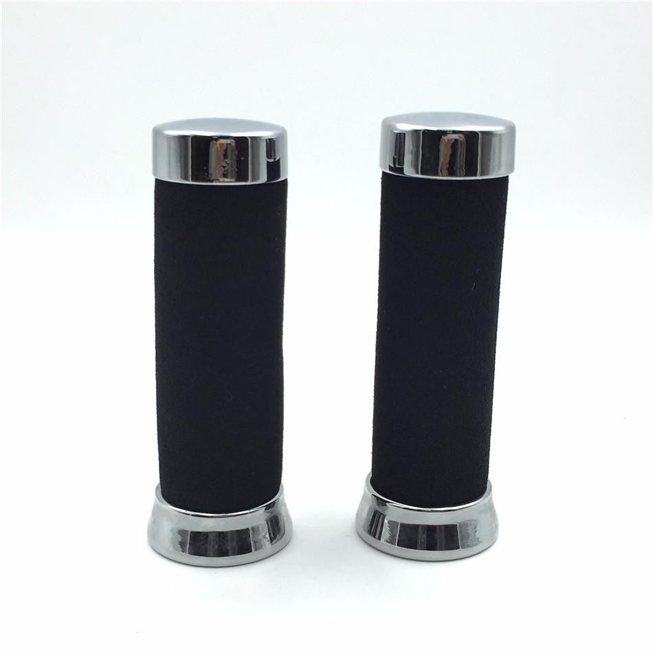 7/8" 22mm Black Rubber Handlebar Grips For Honda, Yamaha, Suzuki, Kawasaki Bikes & ATV (Left & Right Set)