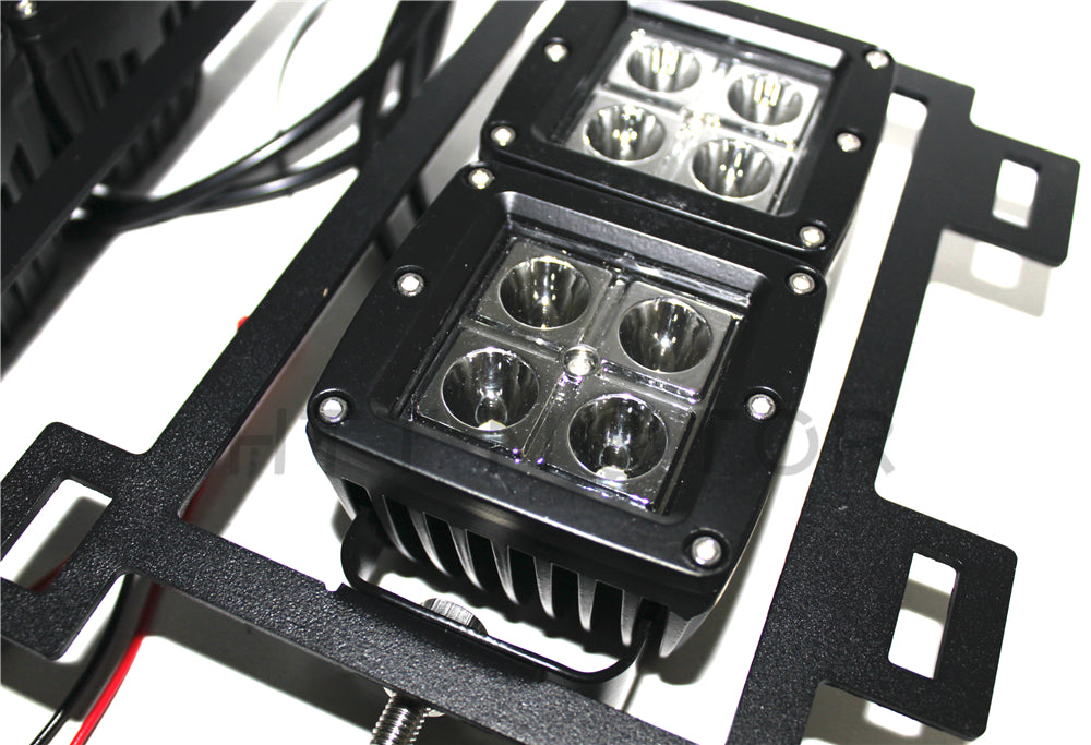 HTTMT- For 13-17 18 Dodge RAM1500 80W Dual LED Pods Foglight Location Bracket Wiring