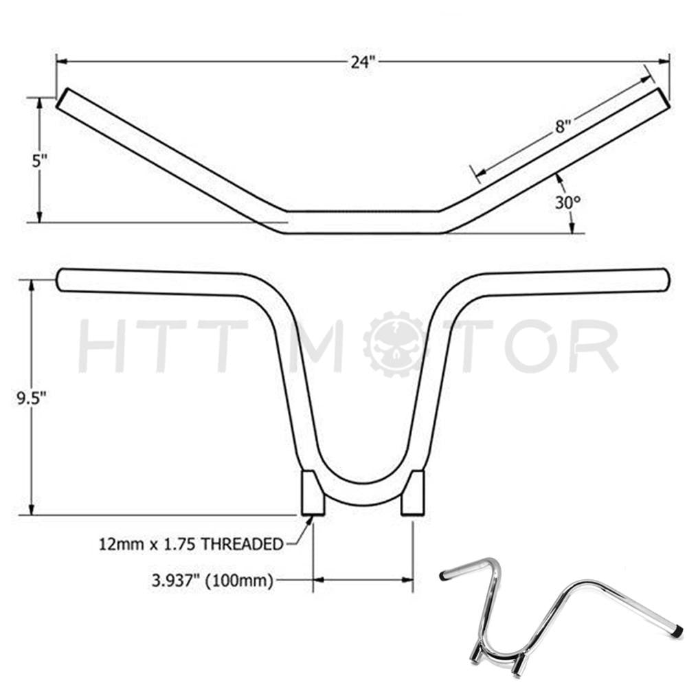 7/8 XS650 Bootlegger Handlebars chopper bobber hardtail ape yamaha
