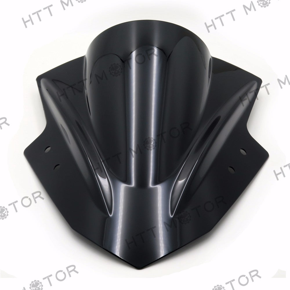HTTMT- Double Bubble Windshield WindScreen for Kawasaki Ninja 300 EX300 2013-2015 Black - HTT Motor