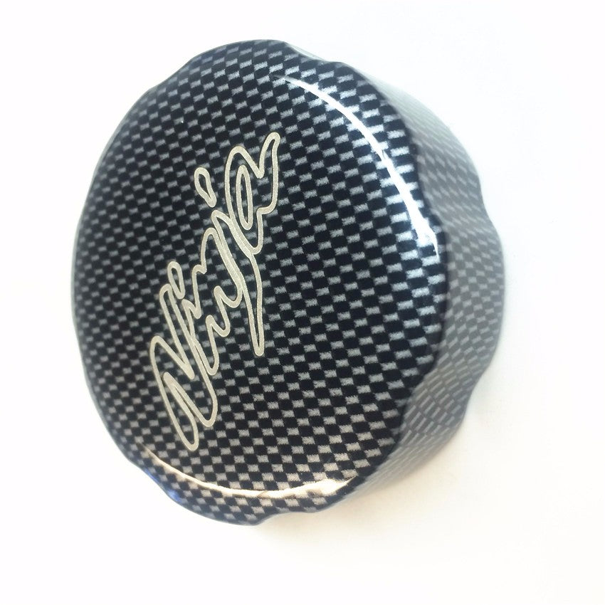 HTT Motorcycle Carbon Brake Fluid Reservoir Cap Cover "Ninja" Engraved For Kawasaki Ninja ZX6R 1998-2014/ZX7R 1991-2003/ZX9R 1998-2003/ZX10R 2004-2014/ZX14R 2006-2014