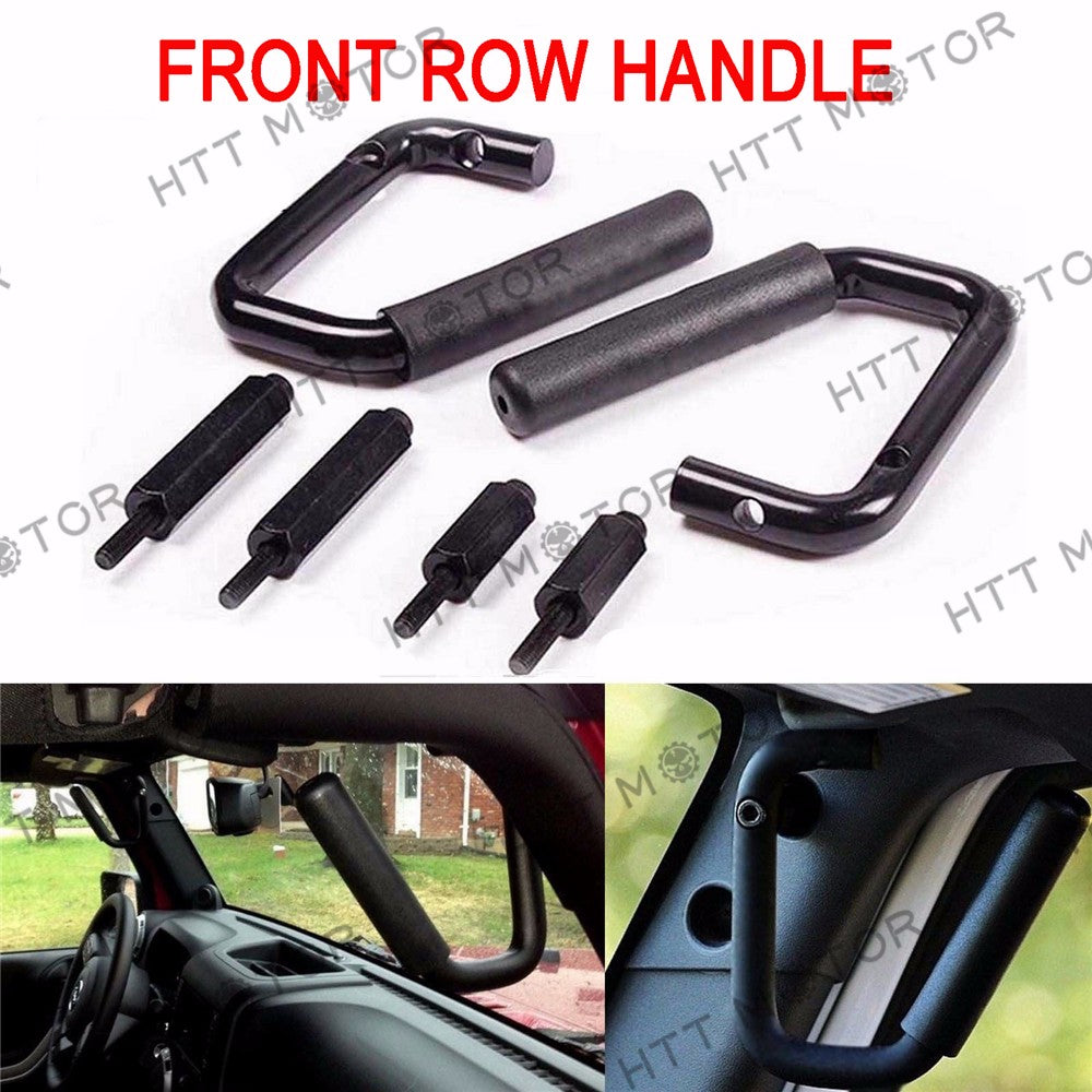 HTTMT- 2x Front Grab Bar Steel Grab Handles for 07-17 Jeep Wrangler JK 4 Door Grab Bar