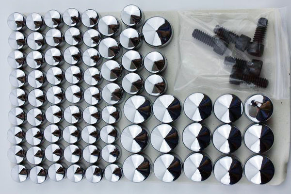 HTT- Chrome Bolts Toppers Caps for 2007 2008 2009 2010 2011 2012 2013 Harley FLT FLH