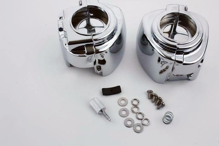 HTT Chrome Switch Housings Cover For 2009-2013 Harley Davidson Dyna/ Sportsters/ Softail/ V-Rod/ Touring