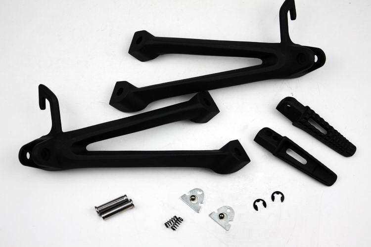 Black Rear Passenger Foot Pegs Bracket Fit For Suzuki Gsxr600 Gsxr750 2006 2007