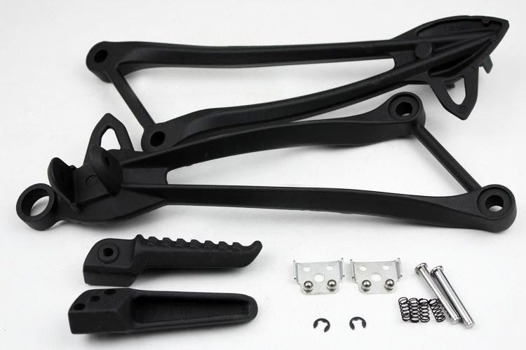 Black Rear Passenger Foot Pegs Bracket For Kawasaki Zx10R Zx-10R 2008 2009 2010