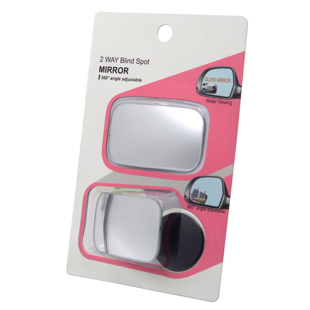 HTTMT- 2 Pack Car Blind Spot Side Mirror Stick On Glass Adjustable Safety Lens Mirror