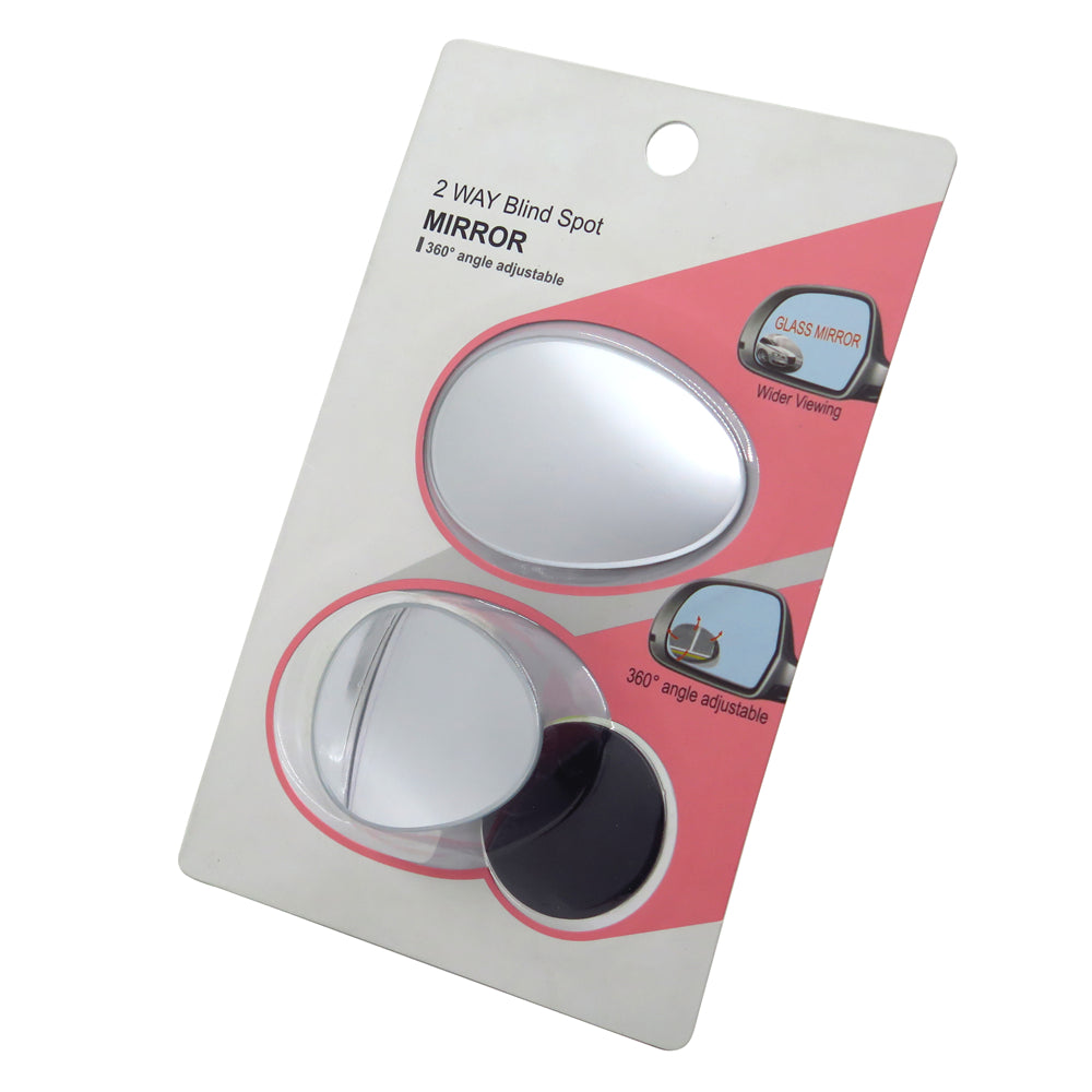 HTTMT- 360?? Adjustable Oval Wide Angle frameless Rear Side View Car Blind Spot Mirror