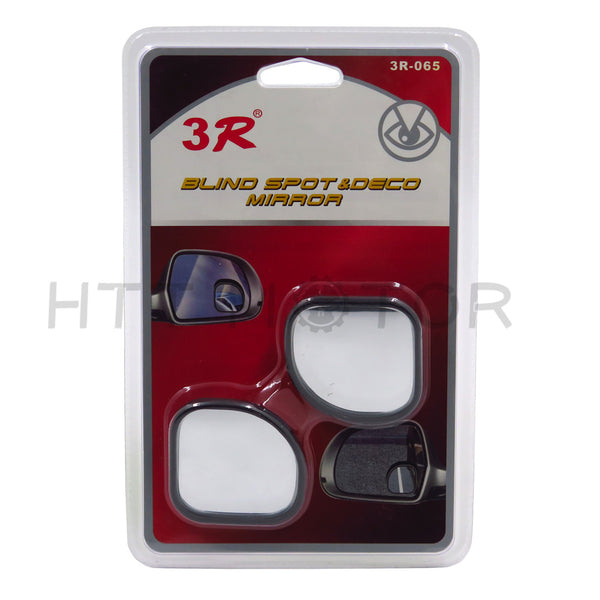 HTTMT- 2x Fan Shaped 360??Auto Car Blind Spot Round StickOn Side View Rearview Mirror