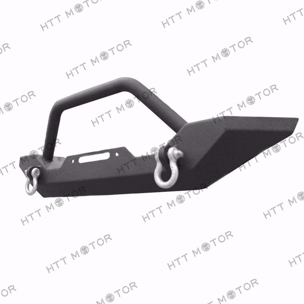 1986-2006 Jeep Wrangler TJ YJ Front Bumper Winch Plate D-Ring Rock Crawler Black