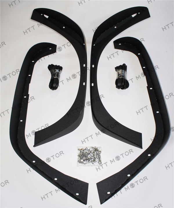 HTTMT- 07-17 Jeep Wrangler JK Stubby Rock Crawler Metal Front+Rear Fender Flares 4pcs