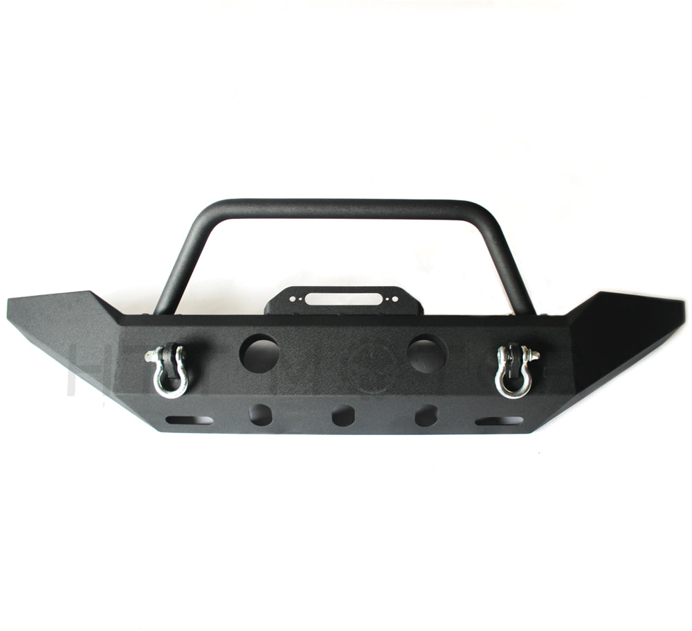 HTTMT- Full Width Front Bumper W/OE Fog Light Hole Black fit 07-17 Jeep JK Wrangler