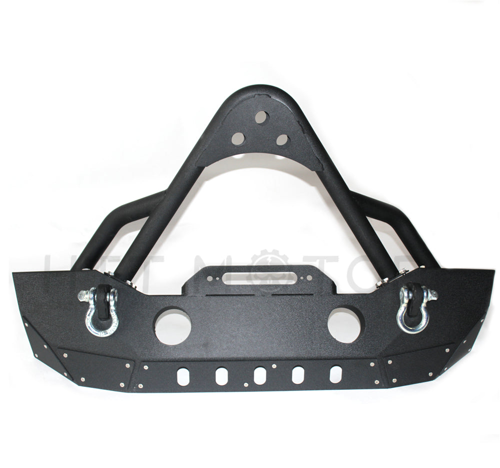 HTTMT- BLK FRONT BUMPER FOR 07-17 JEEP WRANGLER JK ROCK CRAWLER TEXTURED