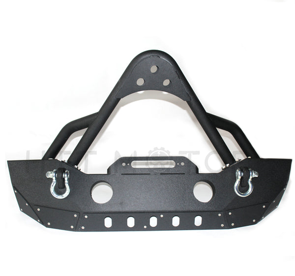 HTTMT- BLK FRONT BUMPER FOR 07-17 JEEP WRANGLER JK ROCK CRAWLER TEXTURED