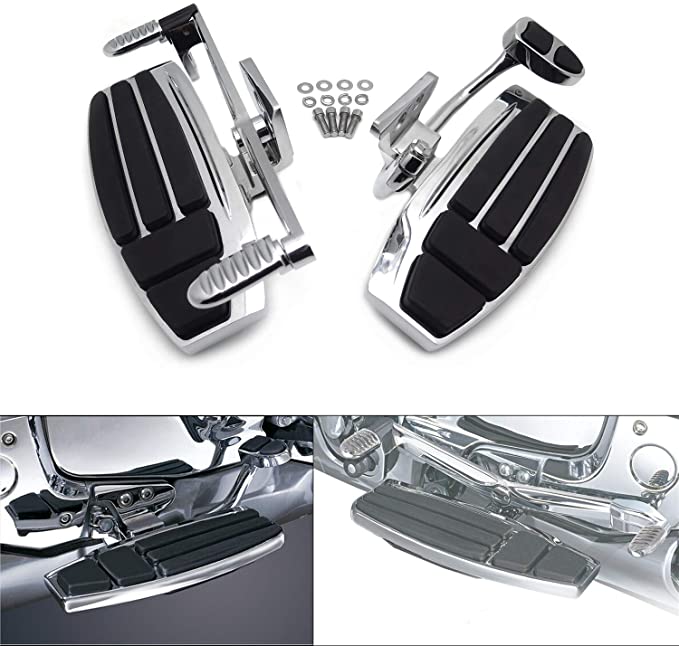 HTTMT- Left & Right Driver Foot Board Floorboard Kit Compatible With Honda Goldwing 01-17 GL1800 13-16 F6B 14-15 Valkyrie