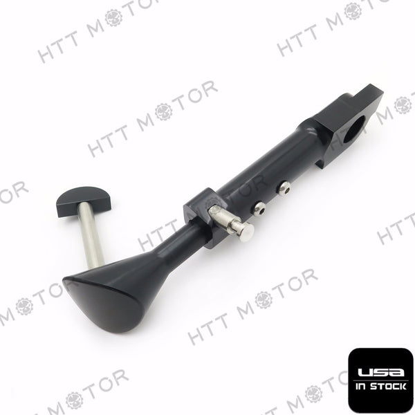 HTTMT- CNC Adjustable Kickstand Black Aluminum Foot Side Stand For Yamaha Vmax 85-07 88