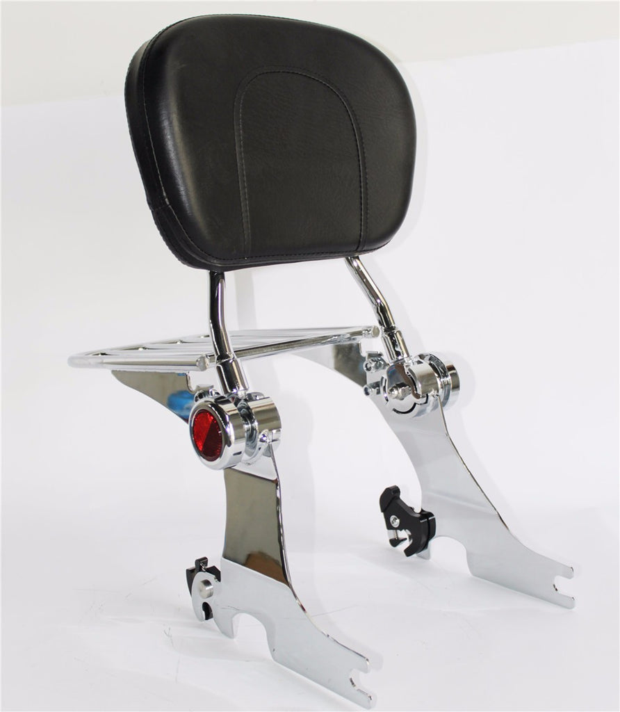 HTTMT- Chrome Backrest Sissy Bar Luggage Rack For Harley Sportster 94-03 Adjustable
