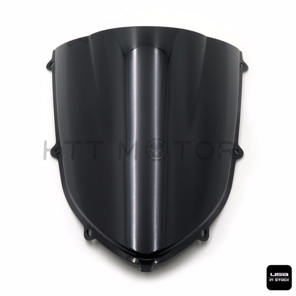 SMOKE BLACK DOUBLE BUBBLE WINDSCREEN WINDSHIELD FOR 2004-2005 KAWASAKI ZX10R - HTT Motor