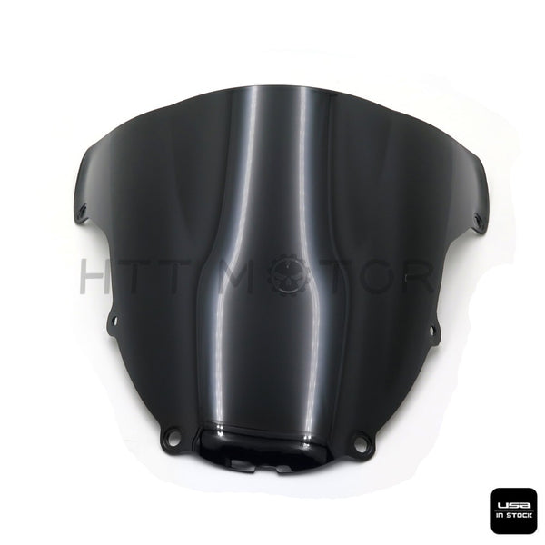 Smoke Black Double Bubble Windscreen Windshield for 03-2004 Kawasaki Ninja ZX6R - HTT Motor