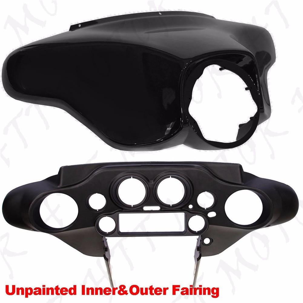 ABS Batwing Inner+Outer Fairing For 1996-2013 Harley Street Electra Glide Unpainted