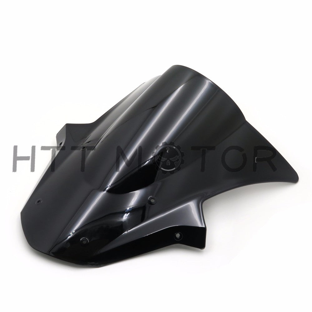 HTTMT- Black Windshield Windscreen Screen Double Bubble For Kawasaki Ninja ZX10R 11-15 - HTT Motor