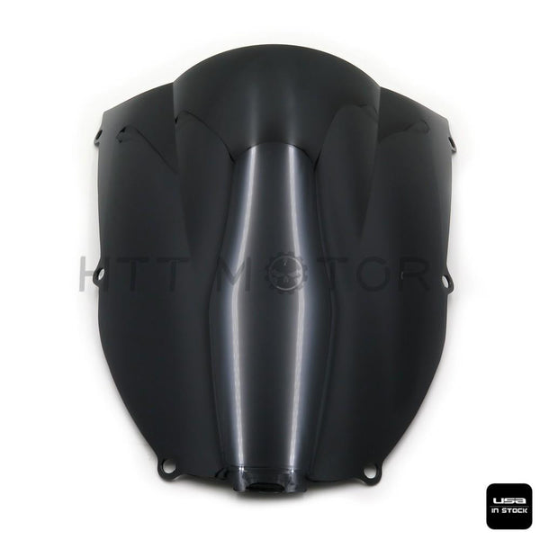 BLACK DOUBLE BUBBLE TRANSPARENT WINDSCREEN SHIELD FOR 2000-2002 KAWASAKI ZX6R - HTT Motor