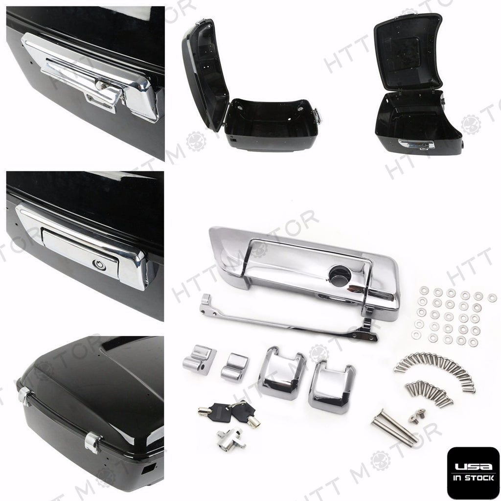 HTTMT- Tour Pak Pack Trunk Lid Latches For Harley Road King Street Glide Electra 14-UP