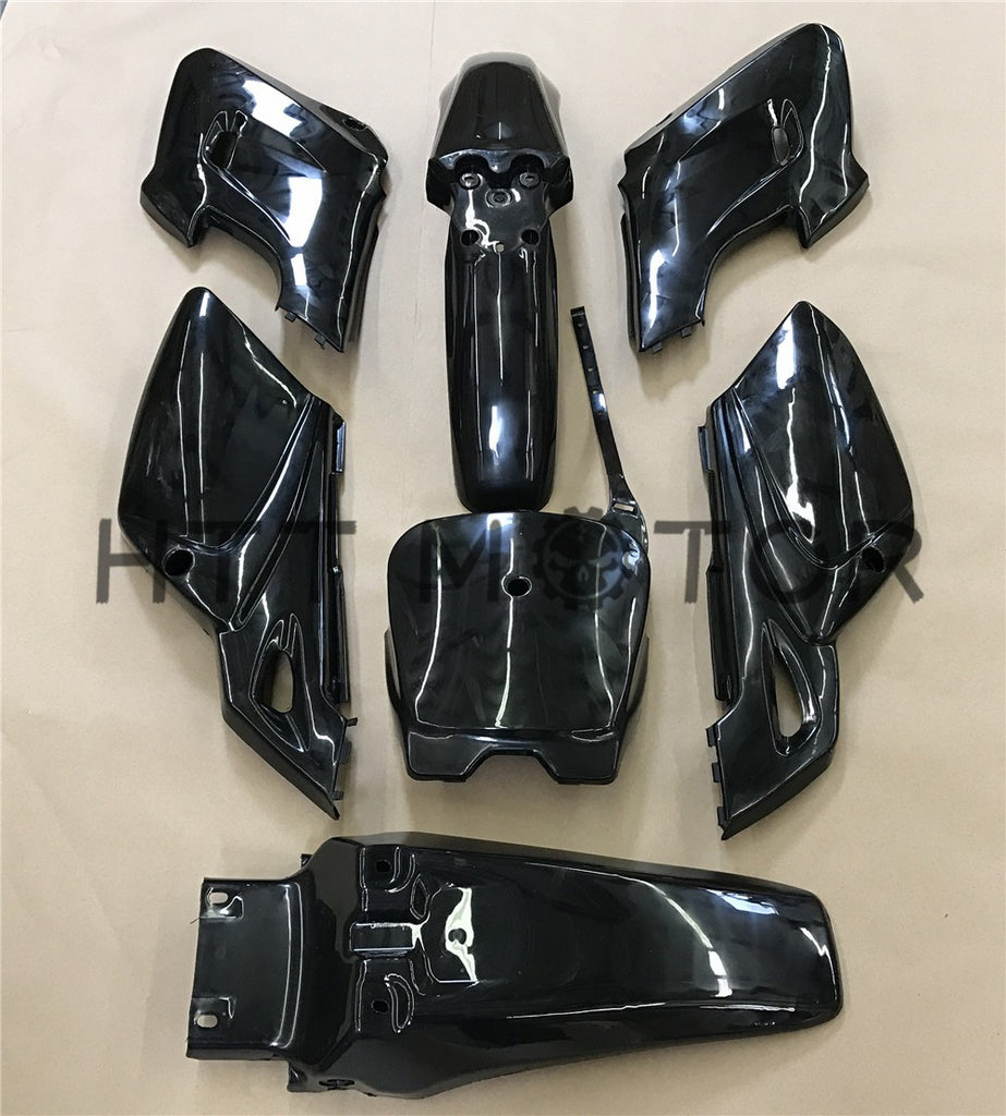 HTTMT- 7 PCs Black Plastic Fairing Body Cover Kits For Baja Dirt Runner 125