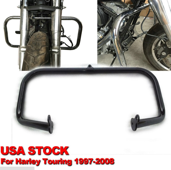 HTT Black Highway Rail Engine Guard Crash Bar For Harley Touring 1997-2008 (Road King FLHR/ Street Glide FLHX/ Ultra Classic FLHTCU)