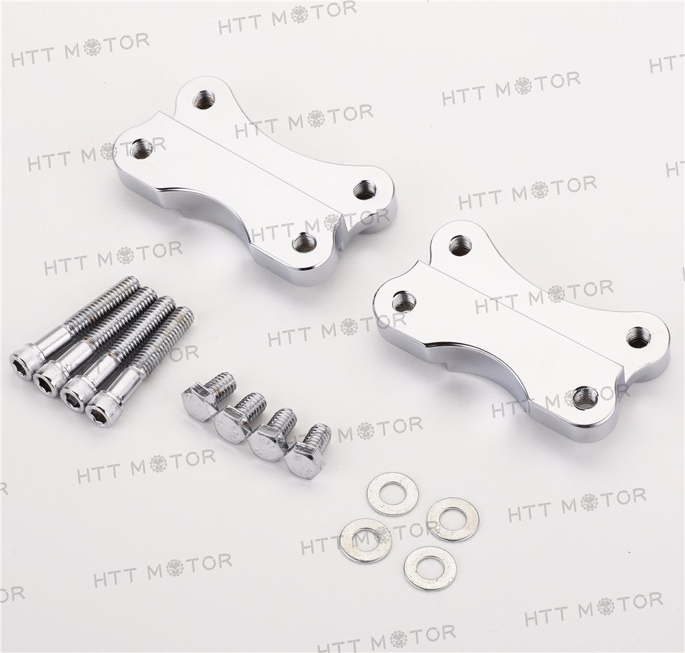 HTTMT- Chrome Fender to Fork Adapter Mount Bracket For 86-14 Harley FLST W/ 21" Wheel