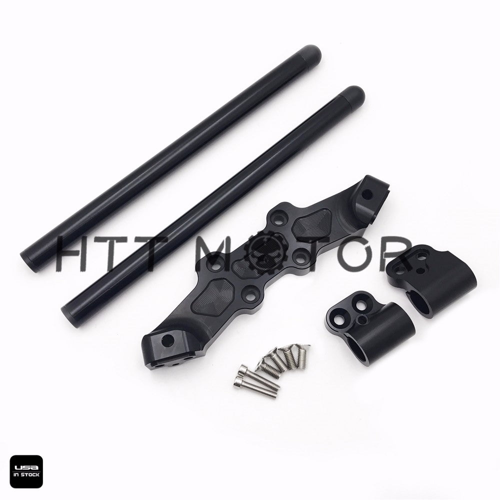 HTTMT- For DUCATI Monster 696/796/1100 CLIPON ADAPTER PLATE & Handlebar Kit CNC Black