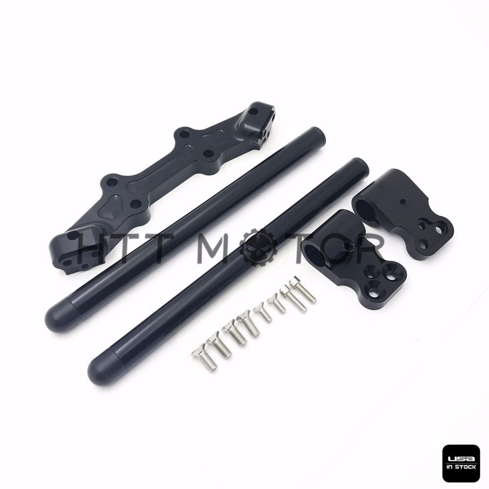 HTTMT- Clip-On Adapter Plate & Handlebars Set For Yamaha MT-07 FZ-07 2014-2017 Black
