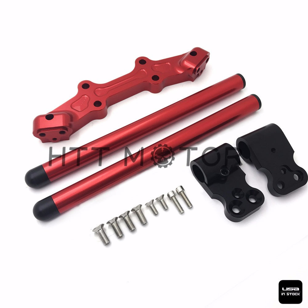 HTTMT- Clip-On Adapter Plate & Handlebars Set For Yamaha MT-07 FZ-07 2014-2017 Red