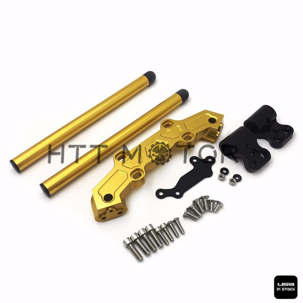 HTTMT- Clip-On Adapter Plate & Handlebars Set For Yamaha MT-09 FZ-09 2013-2016 Gold