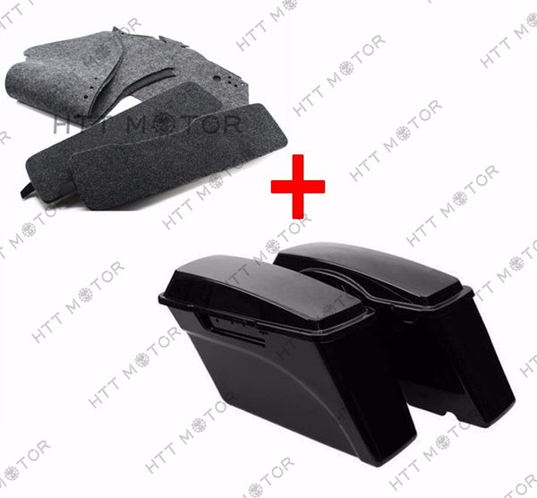 HTTMT- 1Set Unpainted Hard Saddlebags & Carpet Liner Set For Harley Touring 94-13