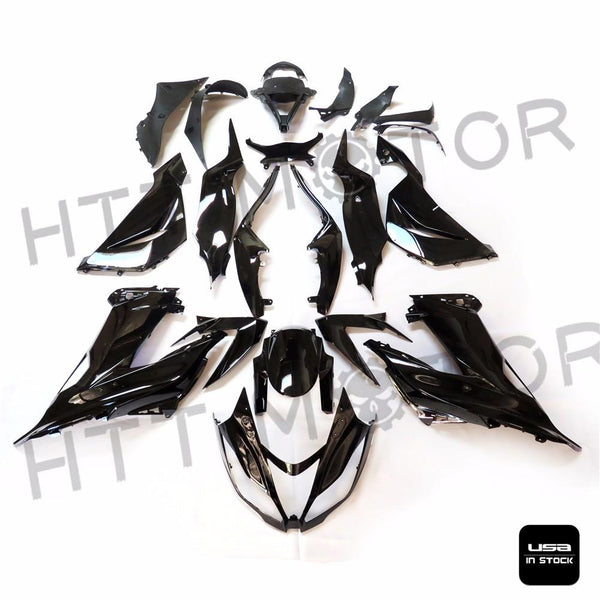 Glossy Black ABS Plastic Fairings Bodywork for 2013-2016 Kawasaki Ninja ZX6R