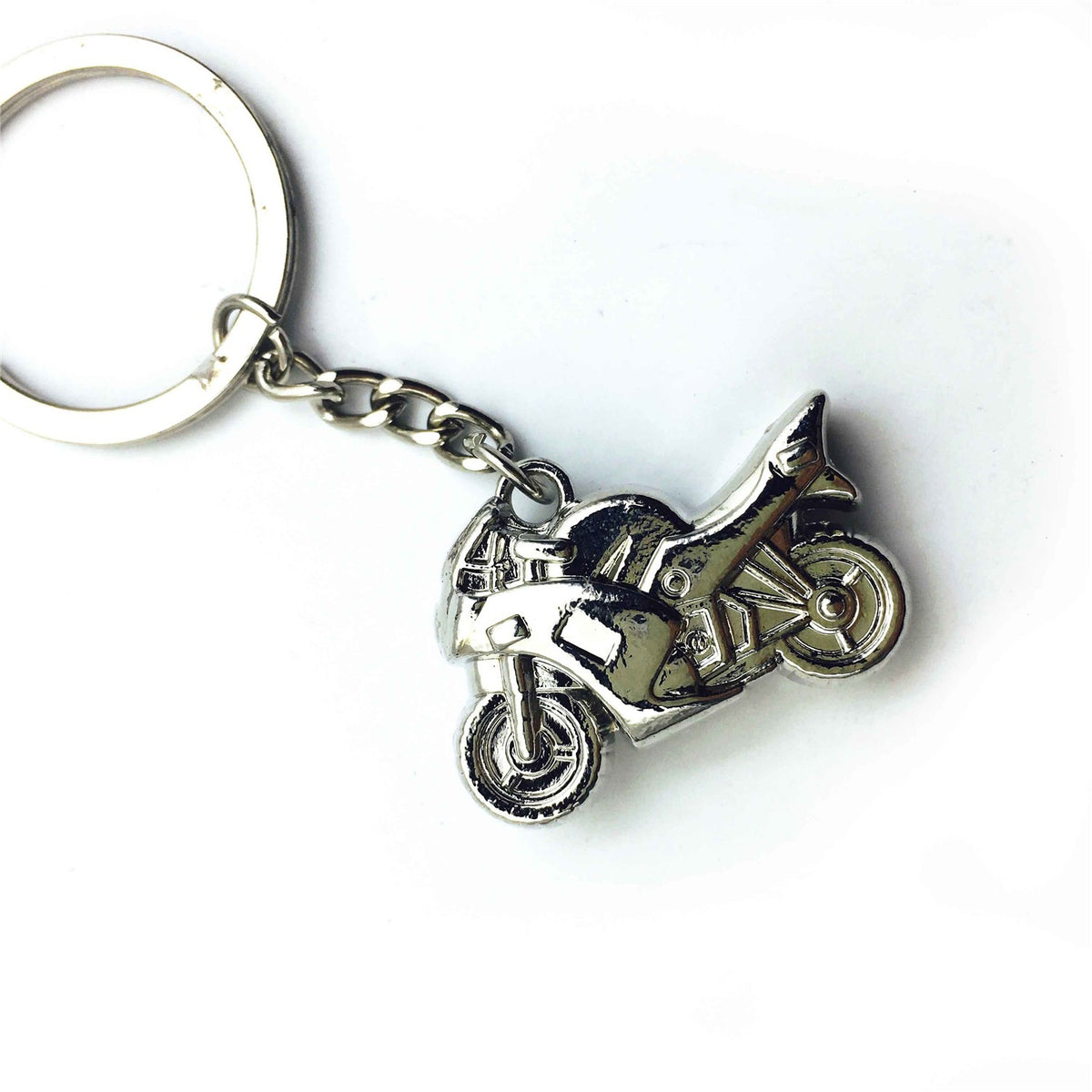 Metal Motorcycle Key Ring Keychain Creative Gift Sports Keyring Chrome ...