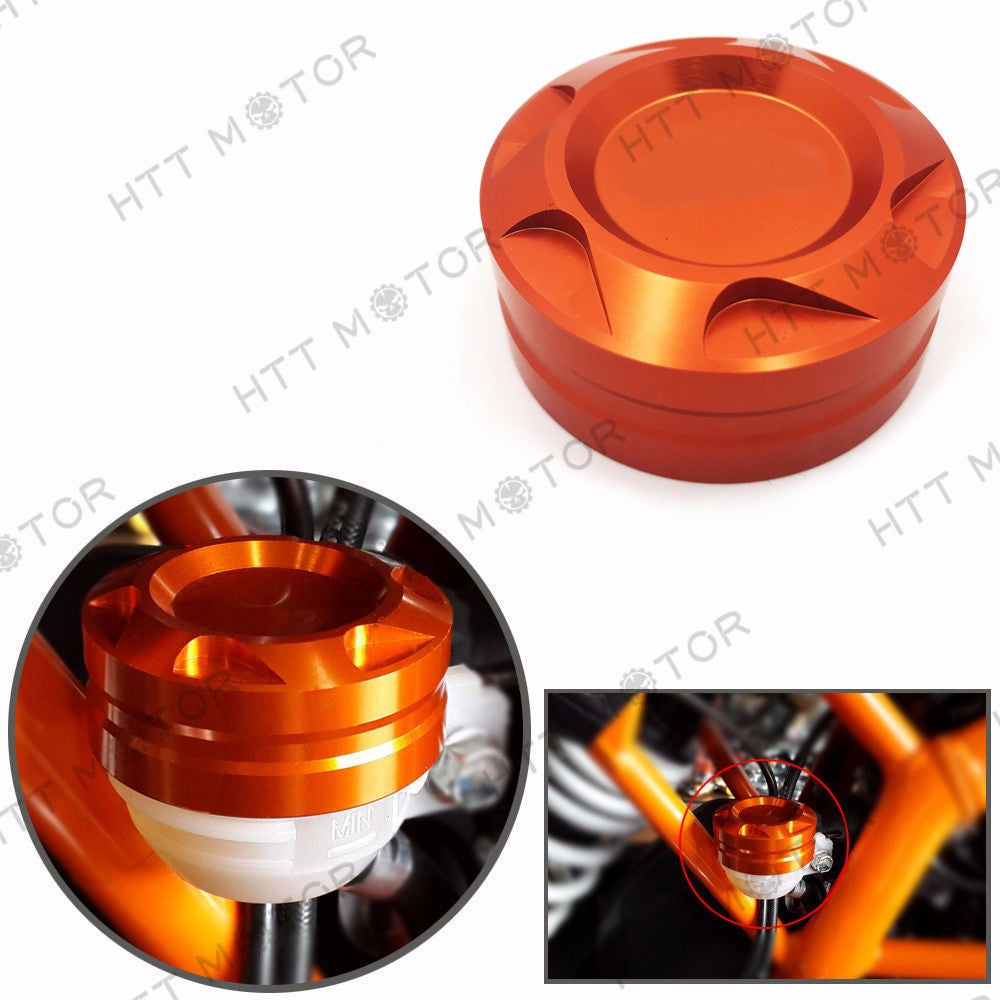 HTTMT- CNC Rear Brake Fluid Reservoir Cover Cap For KTM DUKE 125/200/390 Orange US