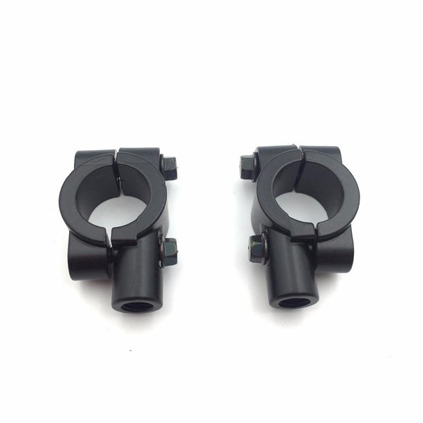 HTT Motorcycle Black 10mm 7/8" 22mm Aluminum Handlebar Mirrors Mount Clamp 1 set (Left Right) For ATVs or any dual sport applications Kawasaki Honda Suzuki Yamaha Harley