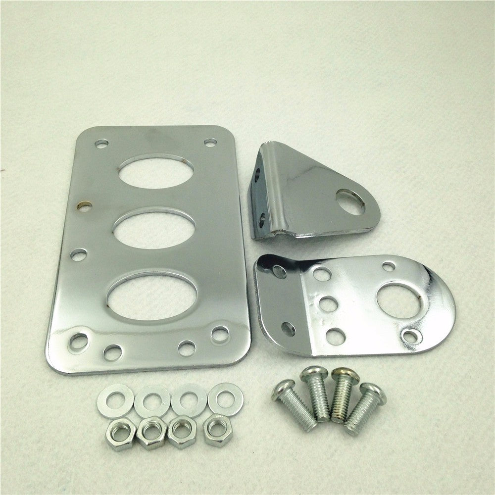 HTT Motorcycle Chrome Horizontal Vertical Custom Side Mount License Plate Bracket For Harley Bobber Chopper