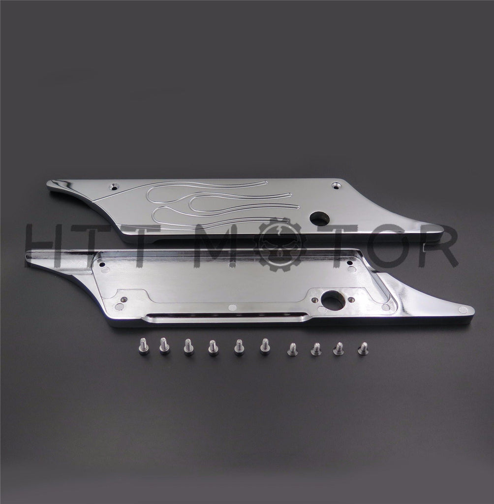Billet Hard Chrome Saddlebag Bags Latch Cover Set For Harley Touring 93-13