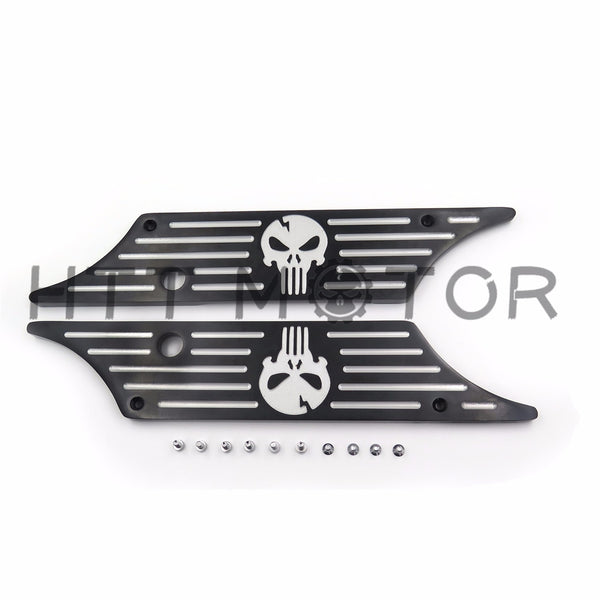 Pair Black Edge Contrast CNC Cut Saddlebag Latch Cover For Harley Touring 93-13
