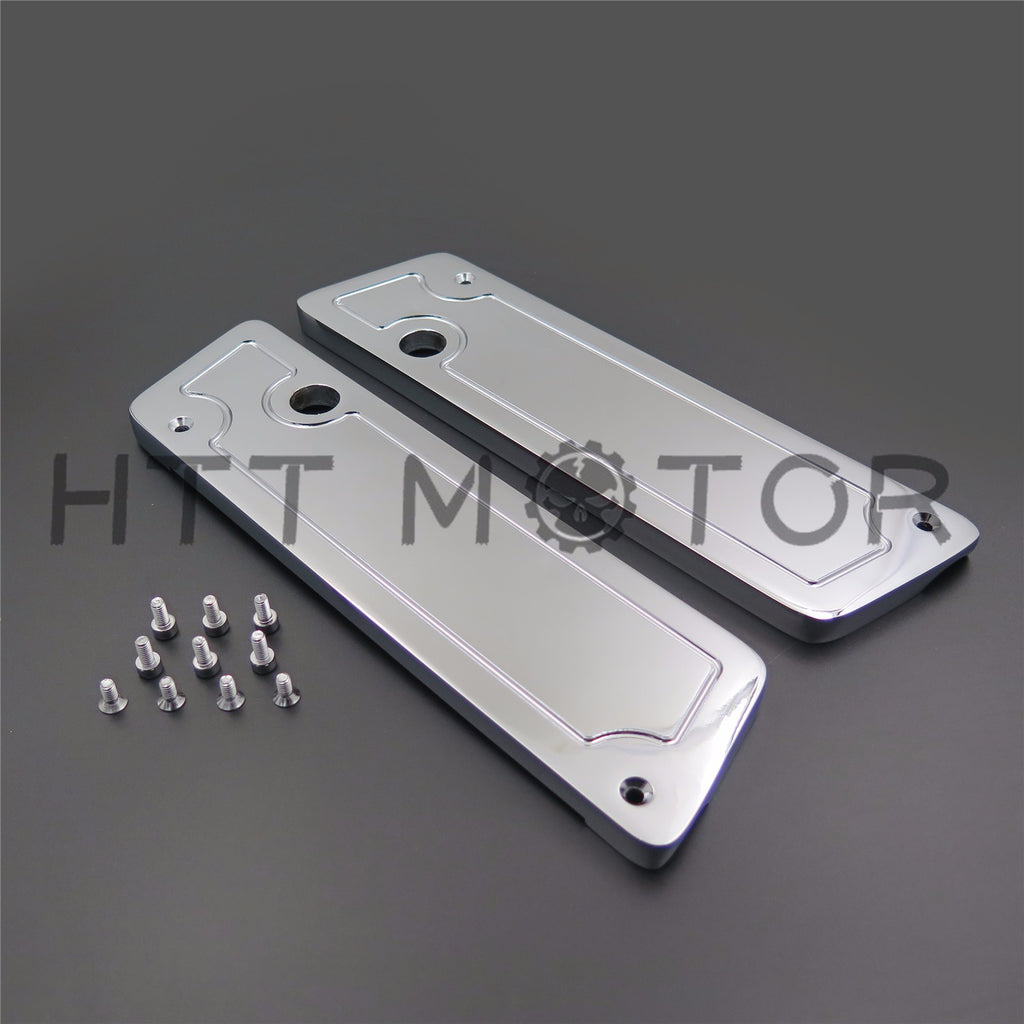 Metal Chrome Saddlebag Latch Covers for Harley Hard Touring Bags New