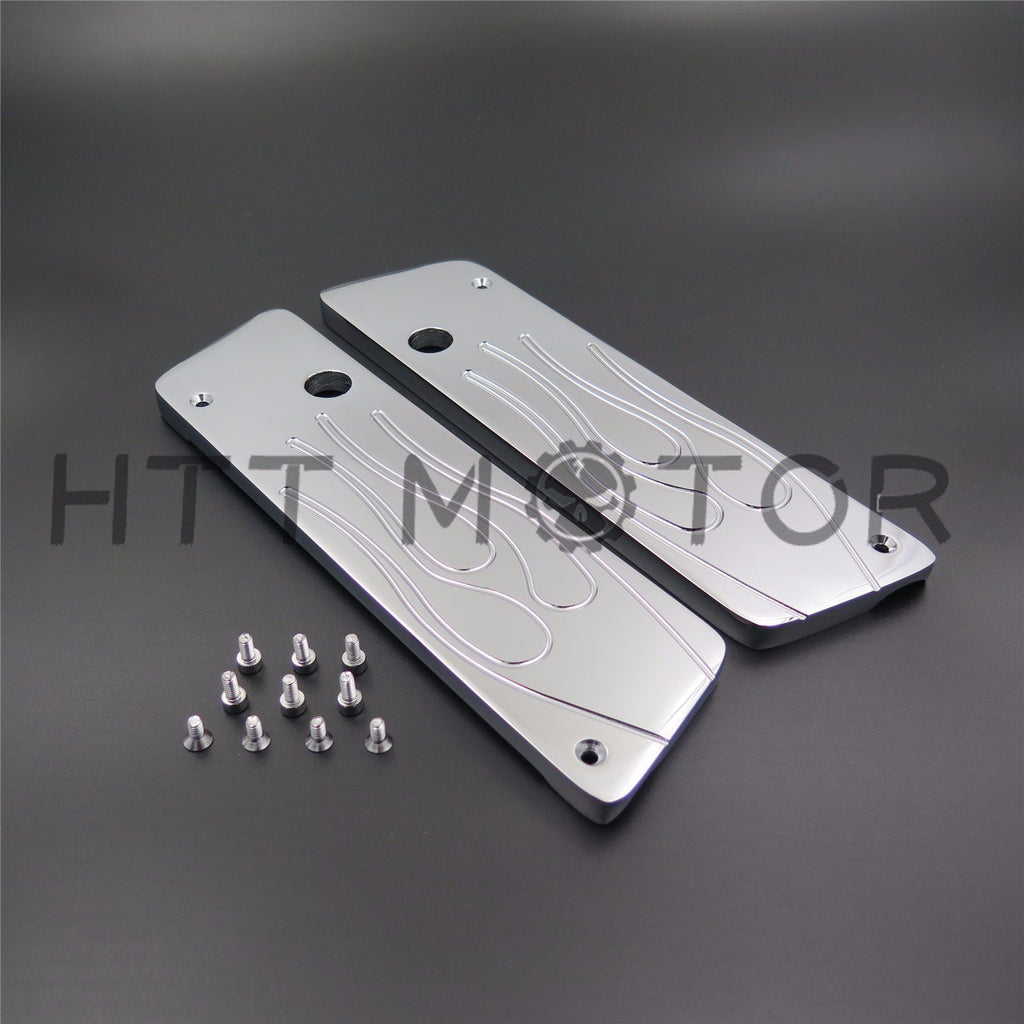 CNC Black Hard Saddle Bag Saddlebag Latch Cover for Harley Touring 93-13